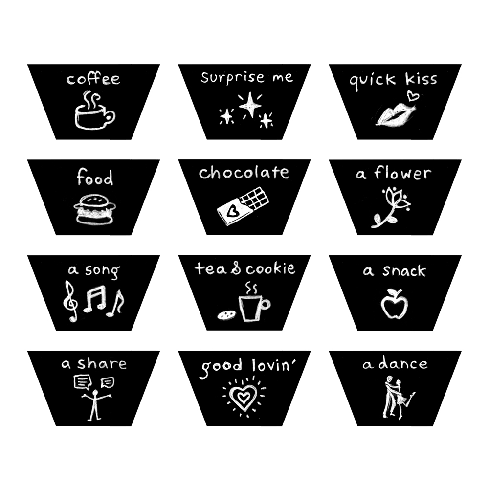 12 interchangable "hint" magnets for the Quality Connect-O-Meter by Limor Farber, Monster Mom Comics